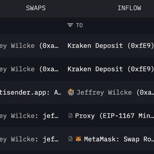 Ethereum Co-Founder Jeffrey Wilcke Transfers 20,000 ETH Worth $72.5M to Kraken, Retains 106,000 ETH Valued at $384M