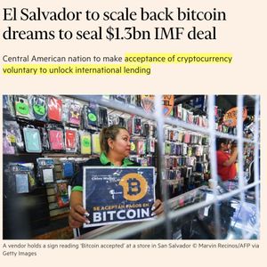 El Salvador to Make Bitcoin Voluntary to Secure $1.3B IMF Loan in Weeks