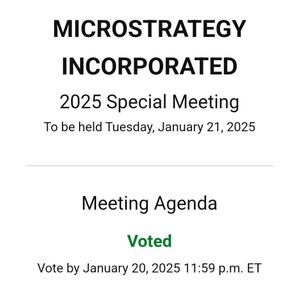 MicroStrategy ($MSTR) Shareholders Vote on Increasing Shares for Additional Bitcoin Purchases ($BTC)