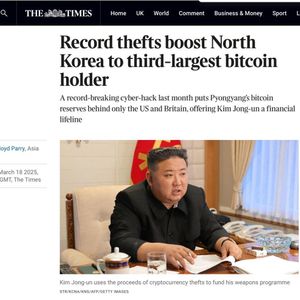 North Korea Becomes Third-Largest Bitcoin Holder with Over $1 Billion and 13,580 BTC After $1.5 Billion Bybit Hack