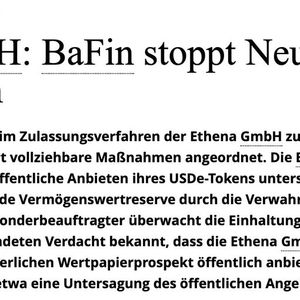 BaFin Prohibits Ethena GmbH from Offering USDe Stablecoin, Citing Serious Flaws and Non-Compliance with MiCAR