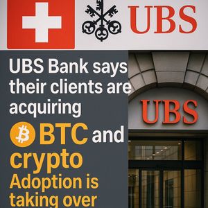 UBS $1 Trillion Bank Says Wealthy Clients Allocate Up to 5% to Bitcoin as Price Nears $200,000, Market Cap $20 Trillion