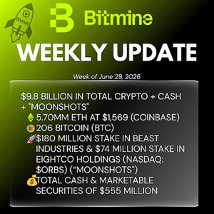 Bitmine Immersion Technologies (BMNR) Announces ETH Holdings Reach 5.70 Million Tokens, and Total Crypto and Total Cash Holdings of $9.8 Billion