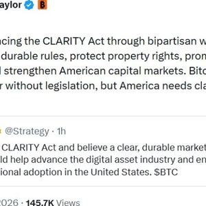 Saylor and Strategy Officially Back CLARITY Act for US Crypto