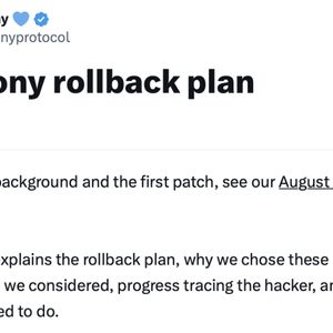 Harmony Protocol to Roll Back Network After Massive Exploit