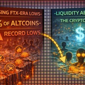 Surpassing FTX-Era Lows: 38% Of Altcoins Hit Record Lows As Liquidity Abandons The Crypto Fringe