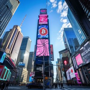 Bitcoin anniversary message appears in Times Square, NYC