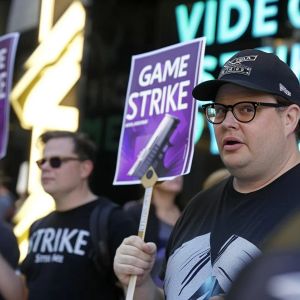 Video game performers protest against AI use at Warner Bros. Studios