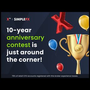 The trading contest on SimpleFX 10th birthday
