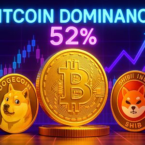Bitcoin Dominance Rises Above 52% as Dogecoin and Shiba Inu Fight for Meme Coin Crown