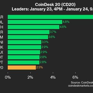 CoinDesk 20 Performance Update: HBAR Gains 8.0% as Nearly All Assets Trade Higher