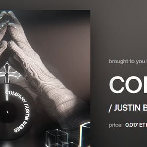 Axident's NFTs Turn Justin Bieber's 'Company' Into a Royalty Investment, 350 Minted in 2 Minutes