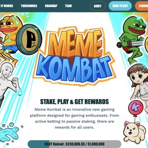 The Next Dogecoin or Shiba Inu? New Meme Coin Meme Kombat Raises $230,000 During Crypto ICO