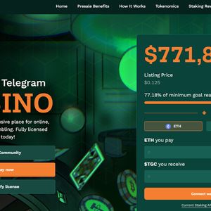 Best Telegram Crypto Casino TG.Casino Announces $TGC Integration And 25% Cashback Paid Out Weekly, Presale Surges Towards $800,000