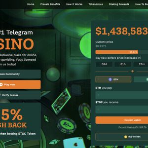 Telegram Crypto Gambling Is The Next Big Thing And New Rollbit Rival TG.Casino Has Raised $1.4M In Presale