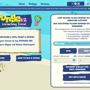 Top Meme Coin Sponge Staking and Bridging Hits $10m, Ethereum and Polygon SPONGE V2 Rewards at 190% and 968%