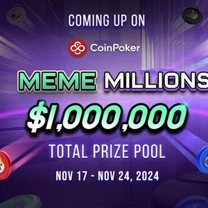 CoinPoker’s Meme Millions Tournament Series is a $1,000,000 Extravaganza for DOGE, SHIB and PEPE Fans