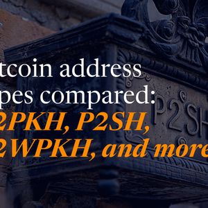 Bitcoin address types compared: P2PKH, P2SH, P2WPKH, and more