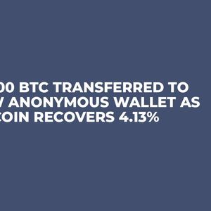10,000 BTC Transferred to New Anonymous Wallet as Bitcoin Recovers 4.13%