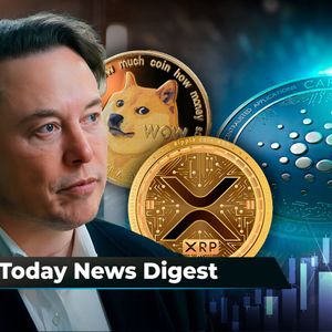 Elon Musk Triggers Reaction of DOGE, SHIB, XRP Armies; BTC Bulls Receive Warning from Peter Brandt, ADA Eyes 2,448% Surge Per This Prediction: Crypto News Digest by U.Today