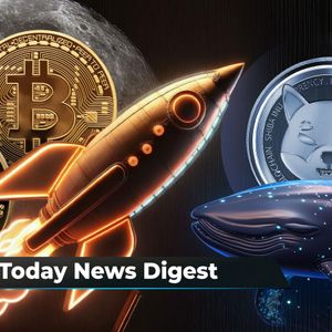 DOGE and BTC Head to Literal Moon, Bitcoin Made History With This Bullish Pattern, 546 Billion SHIB Withdrawn from Binance: Crypto News Digest by U.Today