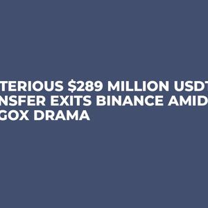 Mysterious $289 Million USDT Transfer Exits Binance Amid Mt. Gox Drama