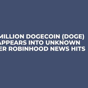 310 Million Dogecoin (DOGE) Disappears into Unknown After Robinhood News Hits