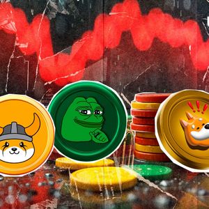 BONK, PEPE, FLOKI Meme Coins in Red
