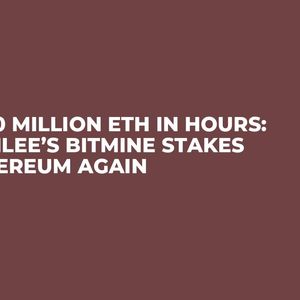 $340 Million ETH in Hours: TomLee’s BitMine Stakes Ethereum Again