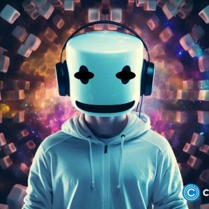 Fake DJ Marshmello presents sham coin at Web Summit as activists’ campaign