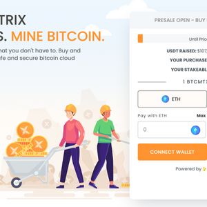 New Crypto Coin Bitcoin Minetrix Introduces First Stake-to-Mine Platform – Presale Raises $100K in a Flash