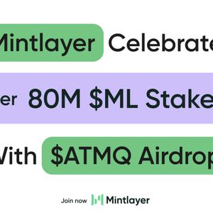 Mintlayer Celebrates Over 80 Million ML Coins Staked with Exclusive ATMQ Token Airdrop