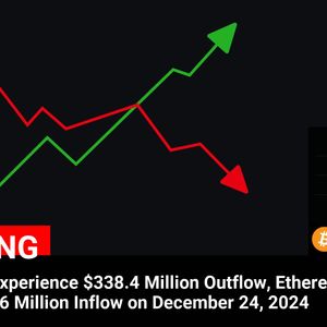 Bitcoin ETFs Witness $338.4 Million Outflow, While Ethereum ETFs Record $53.6 Million Inflow: December 24, 2024 Report