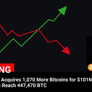 MicroStrategy Expands Bitcoin Holdings with $101M Purchase, Reaching 447,470 BTC