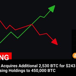 MicroStrategy Boosts Bitcoin Holdings with $243 Million Purchase, Now Owns 450,000 BTC