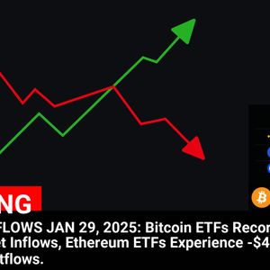 Bitcoin ETFs See $92 Million Net Inflows, Ethereum ETFs Report -$4.7 Million Net Outflows | Jan 29, 2025 Crypto ETF Flow Update