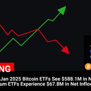 Cryptocurrency ETF Flows: Bitcoin Gains $588.1M and Ethereum $67.8M in Net Inflows on 30 Jan 2025