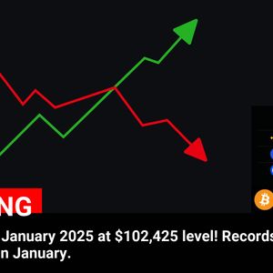 Bitcoin Hits New High, Closes January 2025 at $102,425: Records 10% Increase