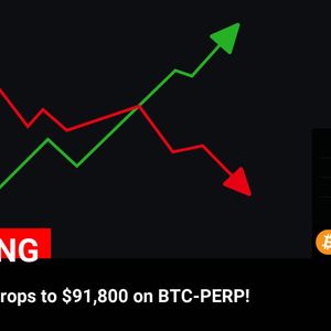 Bitcoin Crashes to $91,800 on BTC-PERP: Latest Price Update for $BTC