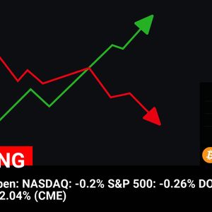 US Markets Open:
NASDAQ: -0.2%
S&P 500: -0.26%
DOW: -0.30%
BTC: +2.04% (CME)

💰Coin:
BTC ( $BTC ) $97,982.10