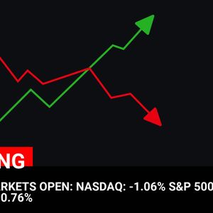 US STOCK MARKETS OPEN:
NASDAQ: -1.06%
S&P 500: -0.76%
DOW: -0.76%