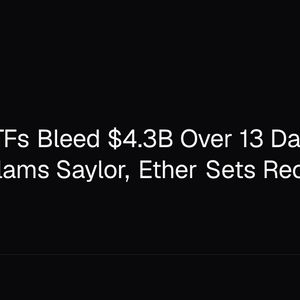 Bitcoin ETFs Bleed $4.3B Over 13 Days as Cramer Slams Saylor, Ether Sets Record