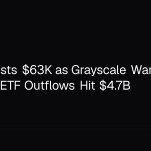 Bitcoin Tests $63K as Grayscale Warns on Strategy, ETF Outflows Hit $4.7B