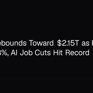 Crypto Rebounds Toward $2.15T as KOSPI Crashes 8%, AI Job Cuts Hit Record