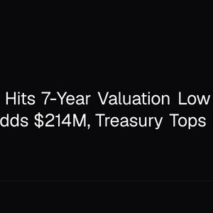 Ethereum Hits 7-Year Valuation Low as BitMine Adds $214M, Treasury Tops $9.3B