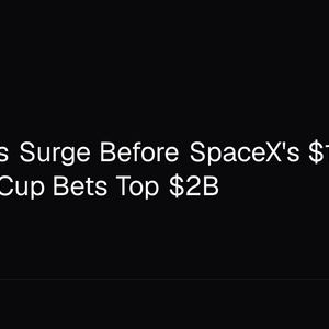 AI Altcoins Surge Before SpaceX's $1.77T IPO as World Cup Bets Top $2B