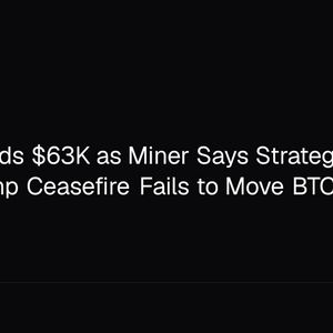 Bitcoin Holds $63K as Miner Says Strategy Survives $30K, Trump Ceasefire Fails to Move BTC