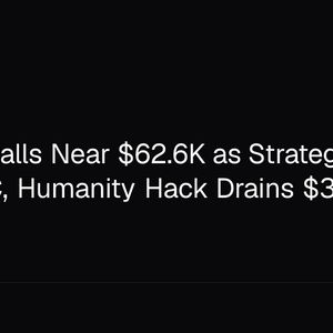 Bitcoin Stalls Near $62.6K as Strategy Adds 1,550 BTC, Humanity Hack Drains $32M