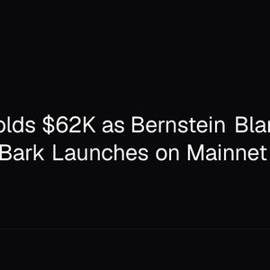 Bitcoin Holds $62K as Bernstein Blames AI Rotation, Bark Launches on Mainnet
