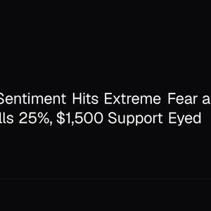 Ethereum Sentiment Hits Extreme Fear as Open Interest Falls 25%, $1,500 Support Eyed